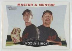 Bruce Bochy, Tim Lincecum #7 Baseball Cards 2009 Topps Heritage Prices