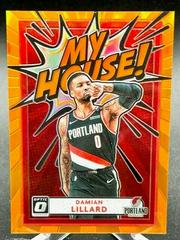 Damian Lillard [Orange Prizm] #7 Basketball Cards 2020 Panini Donruss Optic My House Prices