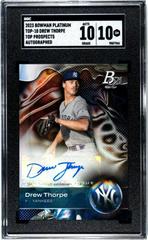 Drew Thorpe [Autograph Red] #TOP-10 Baseball Cards 2023 Bowman Platinum Top Prospects Prices