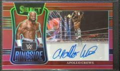 Apollo Crews [Red Prizm] #RA-ACR Wrestling Cards 2022 Panini Select WWE Ringside Action Signatures Prices