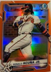 Ronald Acuna Jr. [Orange Refractor] Baseball Cards 2021 Bowman Chrome Prices