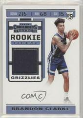 Brandon Clarke #RTS-BCL Basketball Cards 2019 Panini Contenders Rookie Ticket Swatches Prices