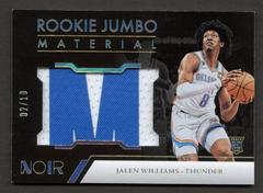 Jalen Williams [Prime] #RJM-JWL Basketball Cards 2022 Panini Noir Rookie Jumbo Material Prices
