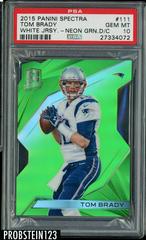 Tom Brady [White Jersey Neon Green Die Cut] Football Cards 2015 Panini Spectra Prices