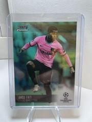 Ansu Fati [Aqua Refractor] #83 Soccer Cards 2020 Stadium Club Chrome UEFA Champions League Prices