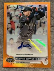 Andres Gimenez [Orange] #ASGA-AG Baseball Cards 2022 Topps Chrome Update All Star Game Autographs Prices