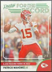 Patrick Mahomes II [Green] #1 Football Cards 2023 Panini Prestige For the Record Prices