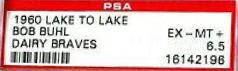 Bob Buhl Baseball Cards 1960 Lake to Lake Dairy Braves Prices