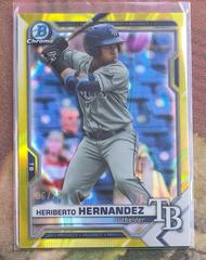 Heriberto Hernandez [Yellow Lava Refractor] #BDC-100 Baseball Cards 2021 Bowman Draft Chrome Prices