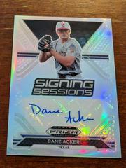 Dane Acker [Gold Prizm] #SS-DA Baseball Cards 2021 Panini Prizm Draft Picks Signing Sessions Autographs Prices