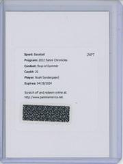 Noah Syndergaard #BOS-NS Baseball Cards 2022 Panini Chronicles Boys of Summer Autographs Prices