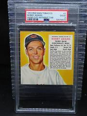 Bobby Adams [Hand Cut Without Tab] #2 Baseball Cards 1953 Red Man Tobacco Prices