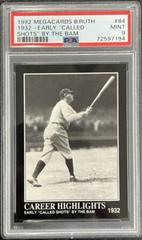 1932 Early 'Called Shots' By the... #84 Baseball Cards 1992 Megacards Babe Ruth Prices