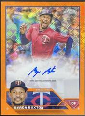 Byron Buxton [Orange] #RCA-BBX Baseball Cards 2023 Topps Chrome Logofractor Autograph Prices