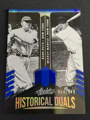 Babe Ruth, Mickey Mantle [Spectrum Blue] #HD-BM Baseball Cards 2022 Panini Absolute Historical Duals Prices