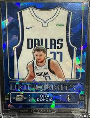 Luka Doncic [Blue Cracked Ice] #13 Basketball Cards 2022 Panini Contenders Optic Uniformity Prices