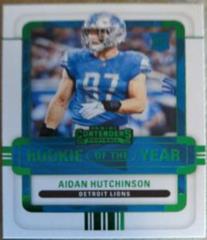 Aidan Hutchinson [Emerald] #ROY-AHU Football Cards 2022 Panini Contenders Rookie of the Year Prices