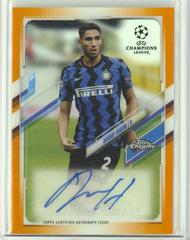 Achraf Hakimi [Orange Refractor] Soccer Cards 2020 Topps Chrome UEFA Champions League Autographs Prices