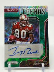 Jerry Rice [Green Scope Prizm] #FLS-JR Football Cards 2021 Panini Prizm Franchise Legends Signatures Prices