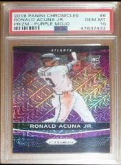 Ronald Acuna Jr. [Purple Mojo] Baseball Cards 2018 Panini Chronicles Prizm Prices