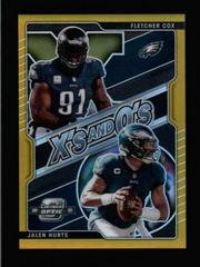 Fletcher Cox, Jalen Hurts [Gold] Football Cards 2021 Panini Contenders Optic Xs and Os Prices