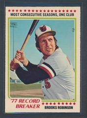 Brooks Robinson [Record Breaker] Baseball Cards 1978 O Pee Chee Prices