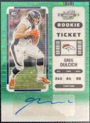 Greg Dulcich [Rookie Ticket Autograph Green Pulsar] #166 Football Cards 2022 Panini Contenders Optic Prices