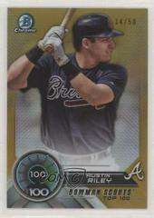 Austin Riley [Gold Refractor] Baseball Cards 2018 Bowman Scouts' Top 100 Prices