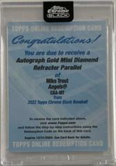 Mike Trout [Gold Mini Diamond] #CBA-MT Baseball Cards 2022 Topps Chrome Black Autographs Prices