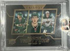 Matt Boldy #RT-BO Hockey Cards 2022 Upper Deck Trilogy Rookie Triptychs Prices