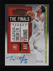 Trae Young [The Finals] Basketball Cards 2021 Panini Contenders Veteran Ticket Autograph Prices