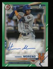Hansel Moreno [Green] #PAPR-HM Baseball Cards 2021 Bowman Paper Prospects Autographs Prices