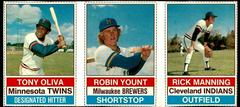 Manning, Oliva, Yount [Hand Cut Panel] Baseball Cards 1976 Hostess Prices