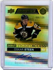 Oskar Steen [Yellow] Hockey Cards 2021 Upper Deck Credentials Debut Ticket Access Autographs Prices