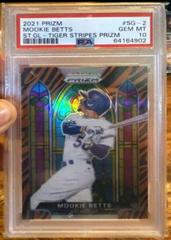 Mookie Betts [Tiger Stripes Prizm] #SG-2 Baseball Cards 2021 Panini Prizm Stained Glass Prices