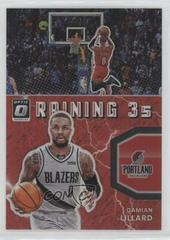 Damian Lillard [Red] #9 Basketball Cards 2021 Panini Donruss Optic Raining 3s Prices