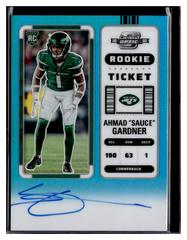 Ahmad 'Sauce' Gardner [Rookie Ticket Autograph Teal] #101 Football Cards 2022 Panini Contenders Optic Prices