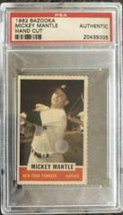 Mickey Mantle [Hand Cut] Baseball Cards 1962 Bazooka Prices