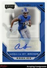 Amon Ra St. Brown [Autograph] #PMR-28 Football Cards 2021 Panini Chronicles Playoff Momentum Rookies Prices