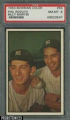 Phil Rizzuto [Billy Martin] #93 Baseball Cards 1953 Bowman Color Prices