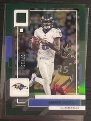 Lamar Jackson [Green] #3 Football Cards 2022 Panini Clearly Donruss Prices