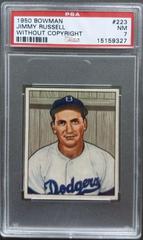 Jimmy Russell [Without Copyright] Baseball Cards 1950 Bowman Prices