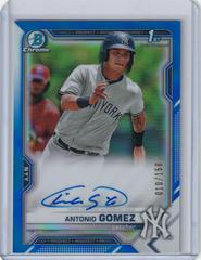 Antonio Gomez [Blue Refractor] #CPA-AGO Baseball Cards 2021 Bowman Chrome Prospect Autographs Prices
