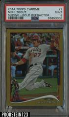 Mike Trout [Sliding Gold Refractor] #1 Baseball Cards 2014 Topps Chrome Prices