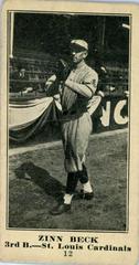 Zinn Beck [Blank Back] Baseball Cards 1916 M101 4 Sporting News Prices