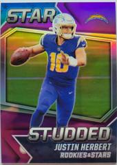 Justin Herbert [Purple] #SS18 Football Cards 2021 Panini Rookies and Stars Studded Prices