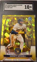 Garrett Mitchell [Yellow] #3 Baseball Cards 2023 Bowman Chrome Sapphire Prices