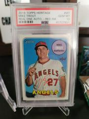 Mike Trout [Red Ink] #MT Baseball Cards 2018 Topps Heritage Real One Autographs Prices