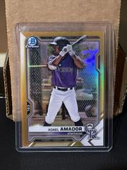 Adael Amador [Gold Refractor] #BDC-195 Baseball Cards 2021 Bowman Draft Chrome Prices