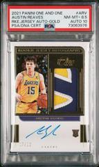 Austin Reaves [Gold] #RJ-ARV Basketball Cards 2021 Panini One and One Rookie Jersey Autographs Prices